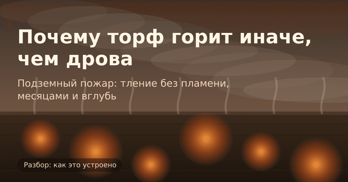 Торфяной пожар: почему торф горит под землёй и почему его так трудно потушить