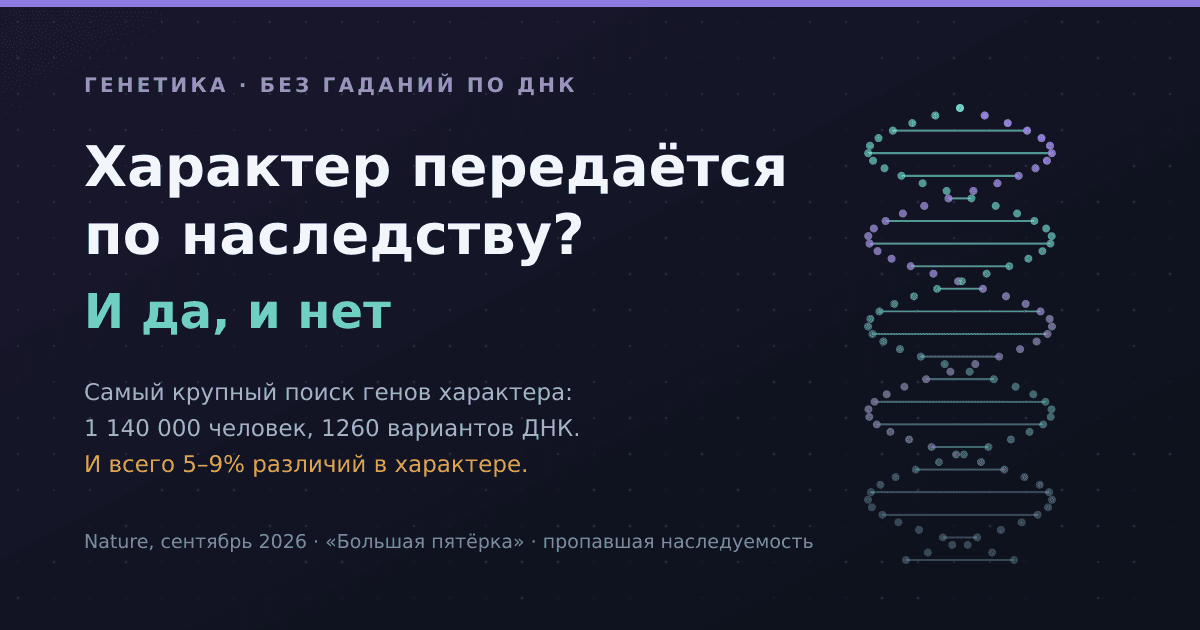 Характер передаётся по наследству или воспитывается: что показал самый большой поиск генов