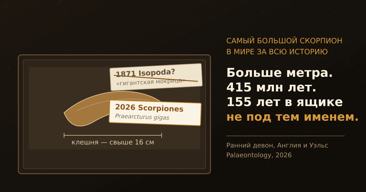 Самый большой скорпион в мире за всю историю: 155 лет он лежал в музее под чужим именем