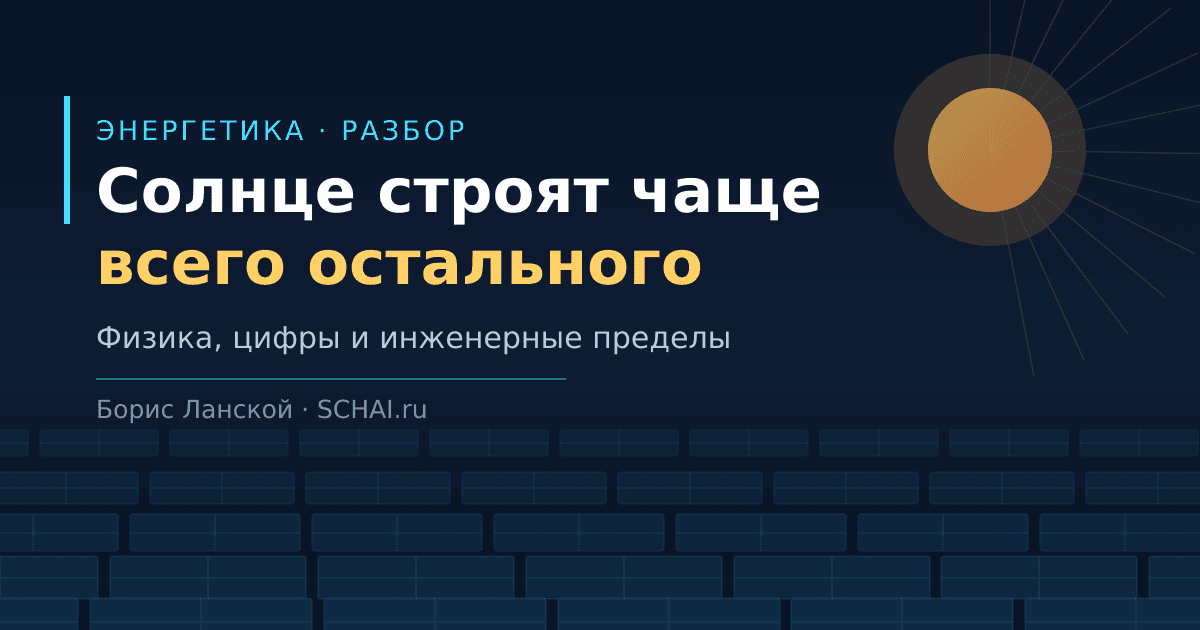 Солнечный гигаватт: почему панели вытеснили всё остальное из стройки