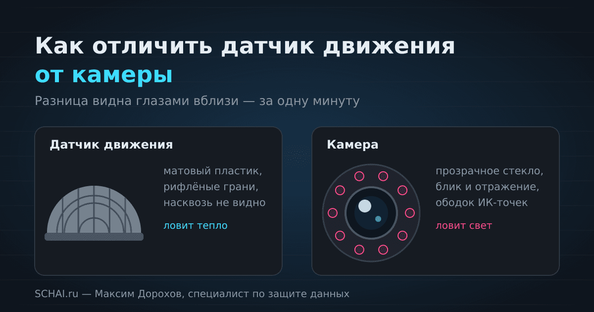 Как отличить датчик движения от камеры: разбор по признакам