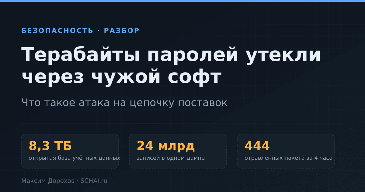 Терабайты паролей утекли через чужой софт: что такое атака на цепочку поставок