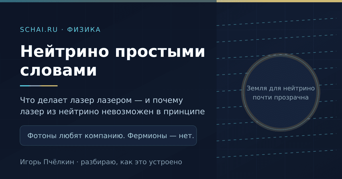 Нейтрино простыми словами: почему лазер из них невозможен