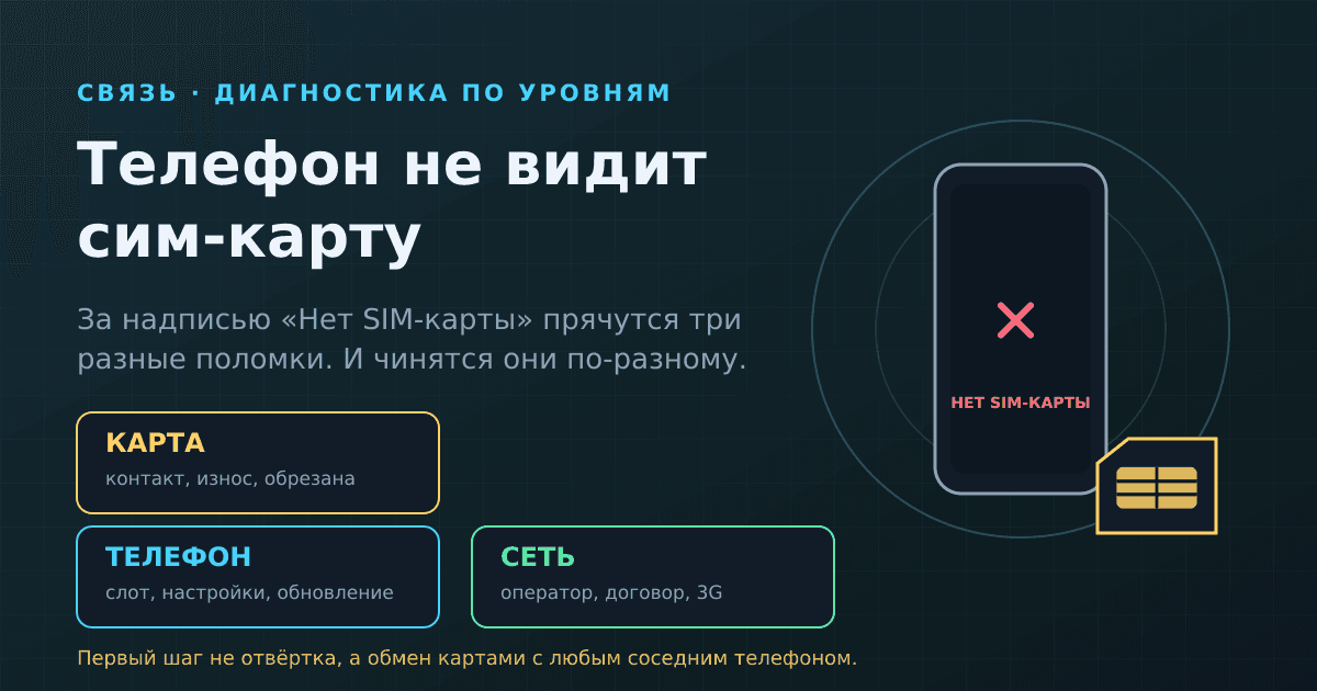 Телефон не видит сим-карту: как найти причину за две минуты