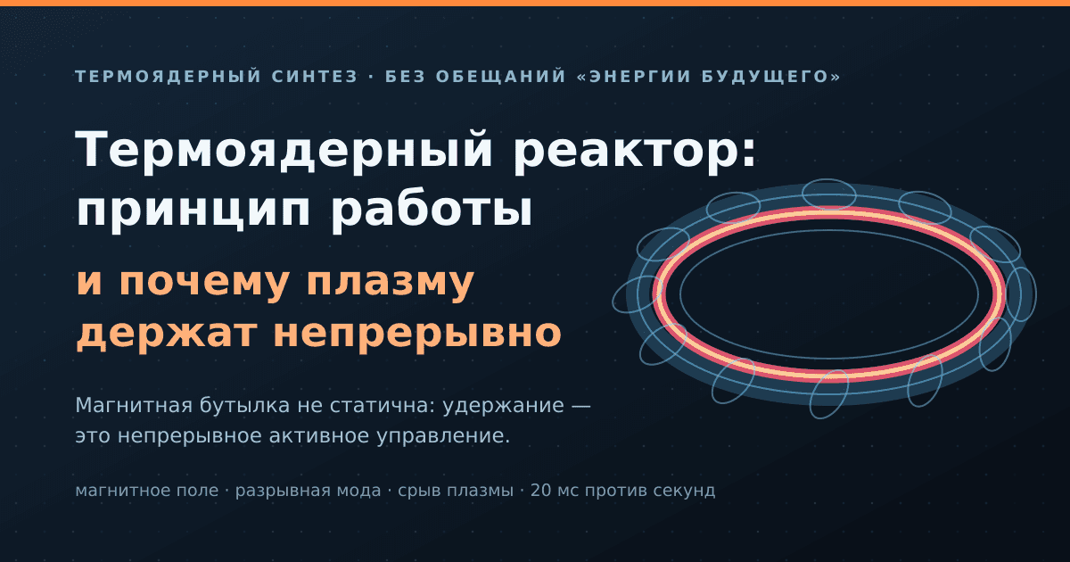 Термоядерный реактор: принцип работы и почему плазму приходится держать каждую миллисекунду
