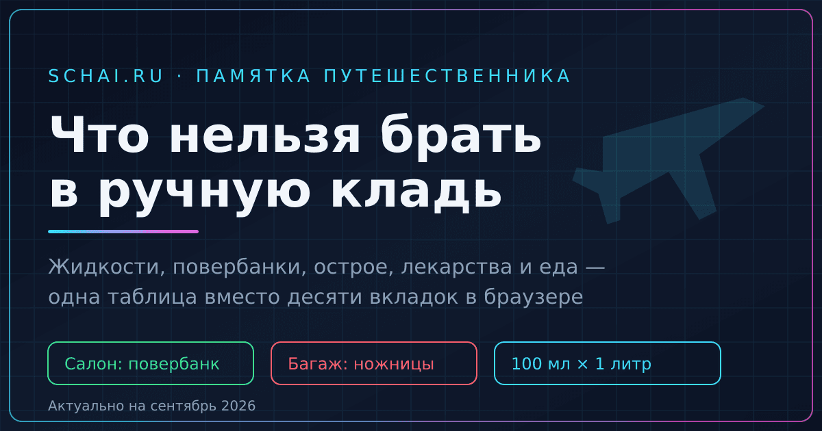 Что нельзя брать в ручную кладь: таблица, жидкости, повербанки