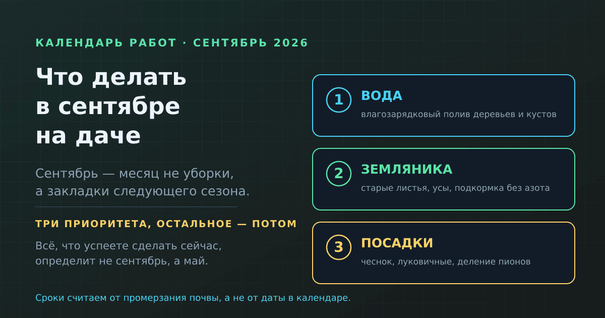 Что делать в сентябре на даче: три главных дела и всё остальное