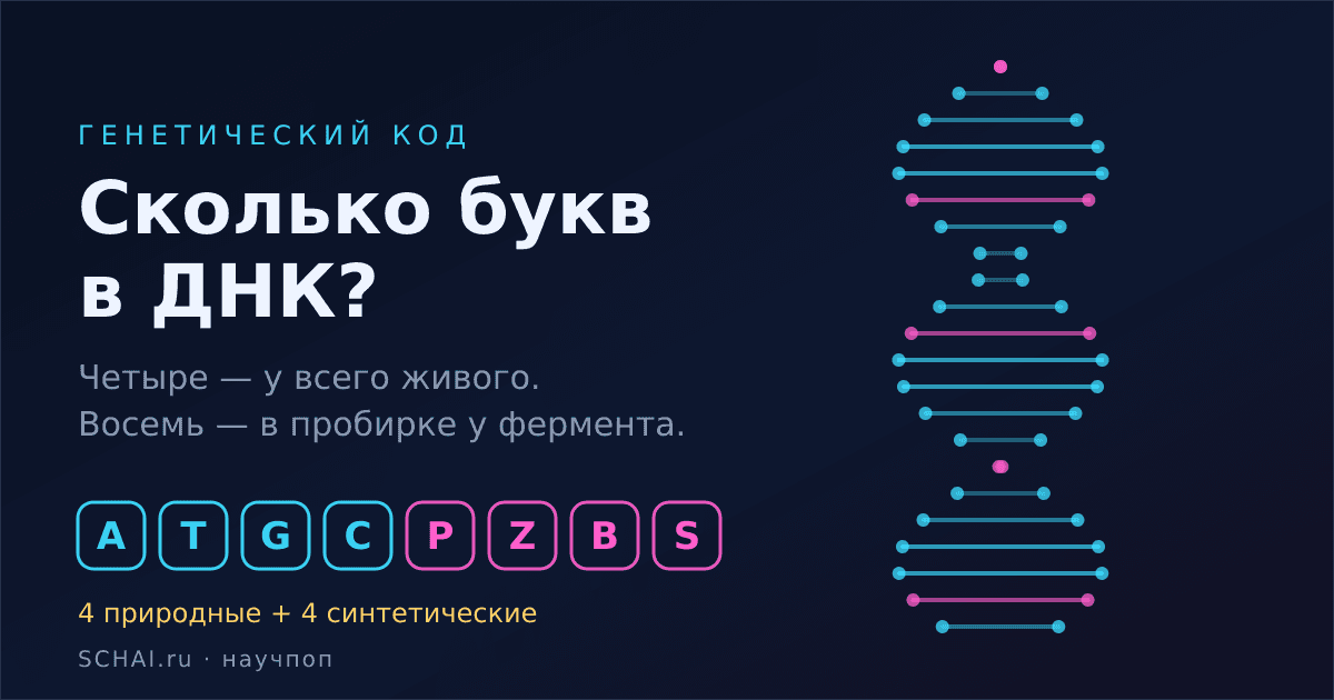 Сколько букв в ДНК: генетический код простыми словами и что будет, если добавить ещё четыре