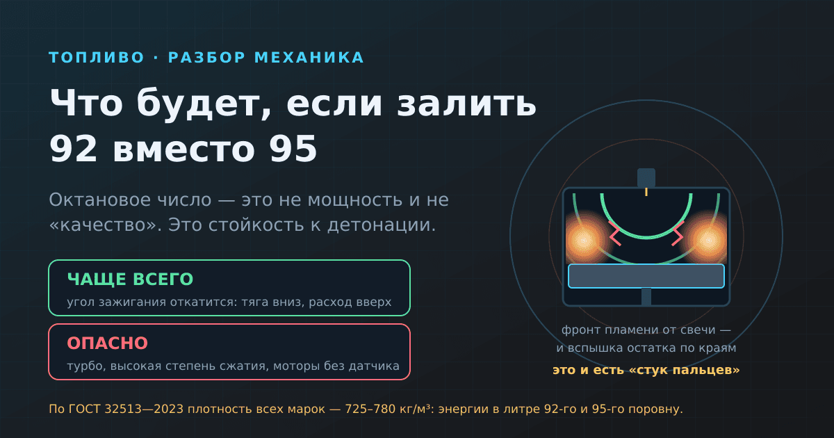Что будет, если залить 92 вместо 95: разбор механика