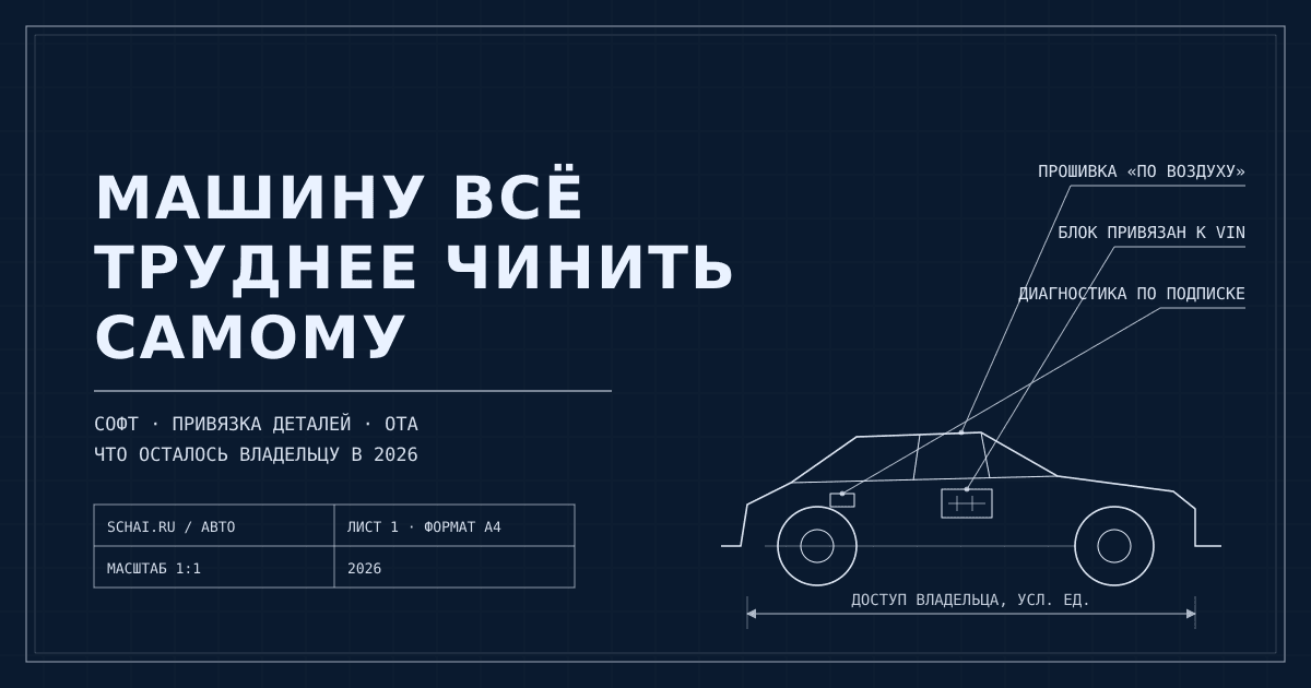 Машину всё труднее чинить самому: что закрыли за софтом