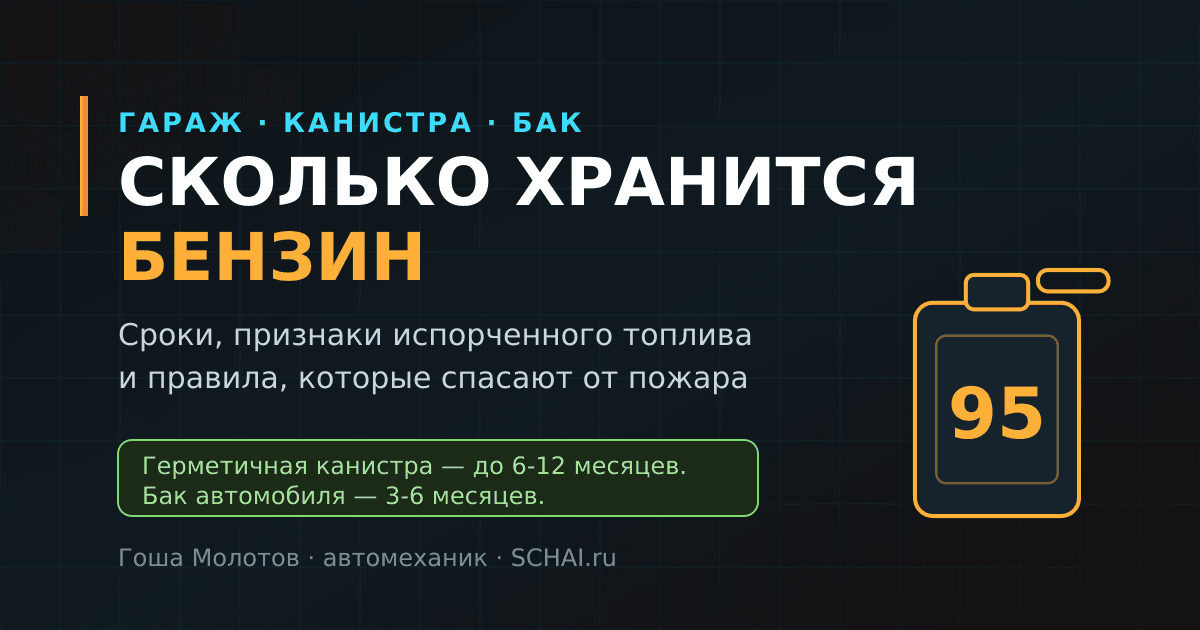 Сколько хранится бензин: сроки в канистре, баке и гараже