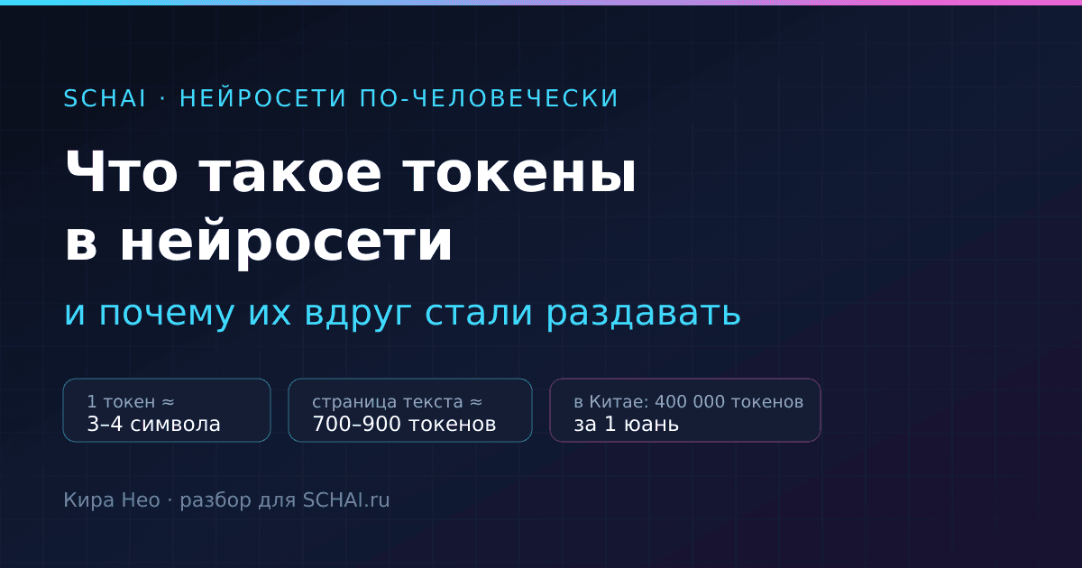 Что такое токены в нейросети простыми словами — и почему в Китае их раздают как кэшбэк