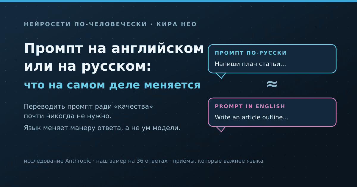 Промпт на английском или на русском: на каком языке писать нейросети