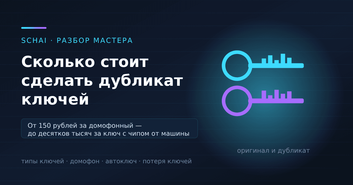 Сколько стоит сделать дубликат ключей: цены и сроки в 2026 году