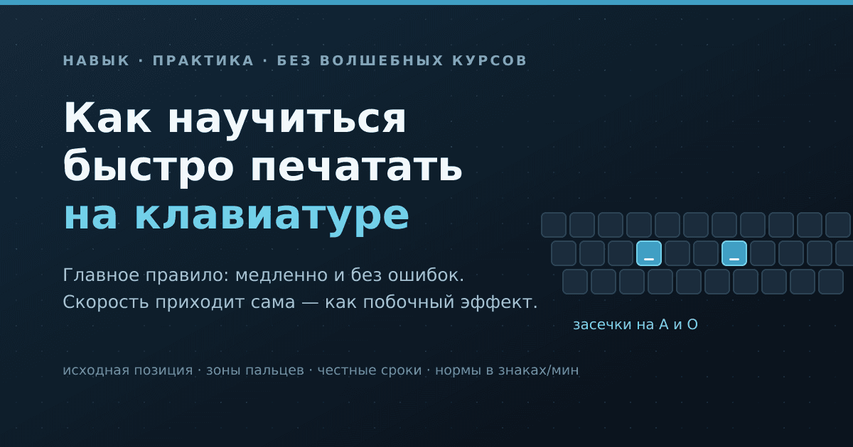 Как научиться быстро печатать на клавиатуре: слепая печать с нуля