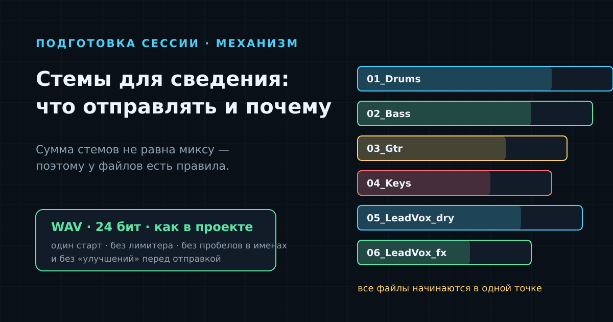 Что отправить на сведение: стемы, дорожки и почему сумма стемов не равна миксу