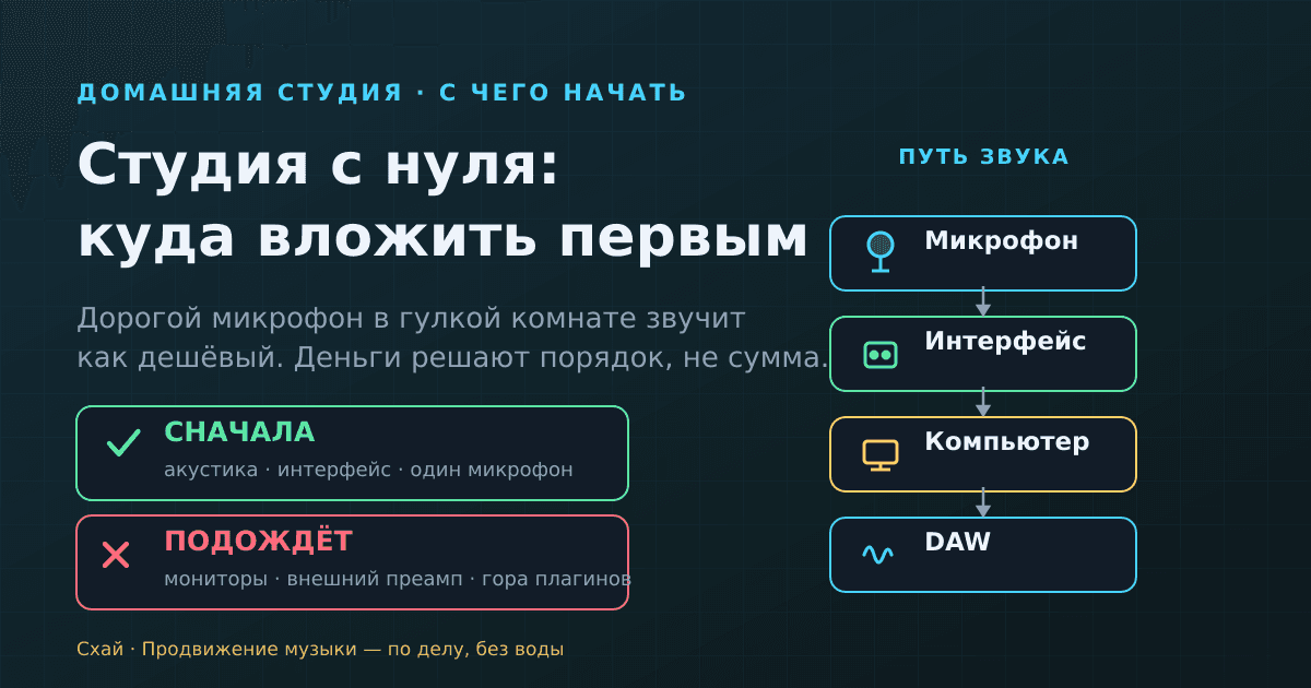 Домашняя студия с нуля: что купить сначала, а что подождёт