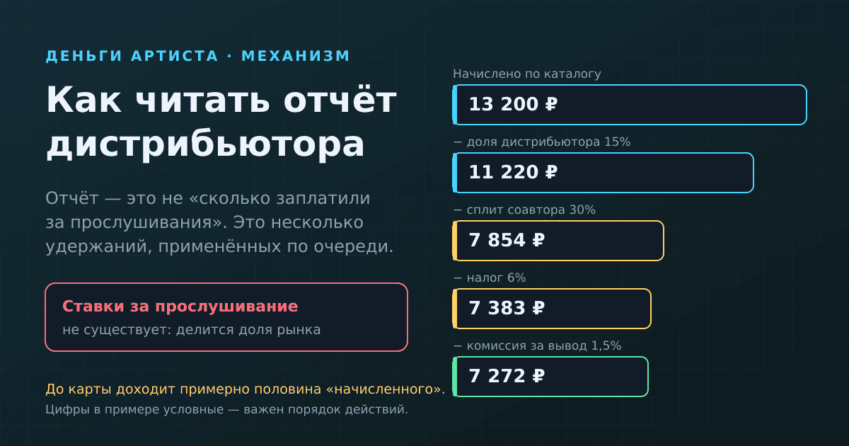 Как читать отчёт дистрибьютора: куда делись деньги за прослушивания