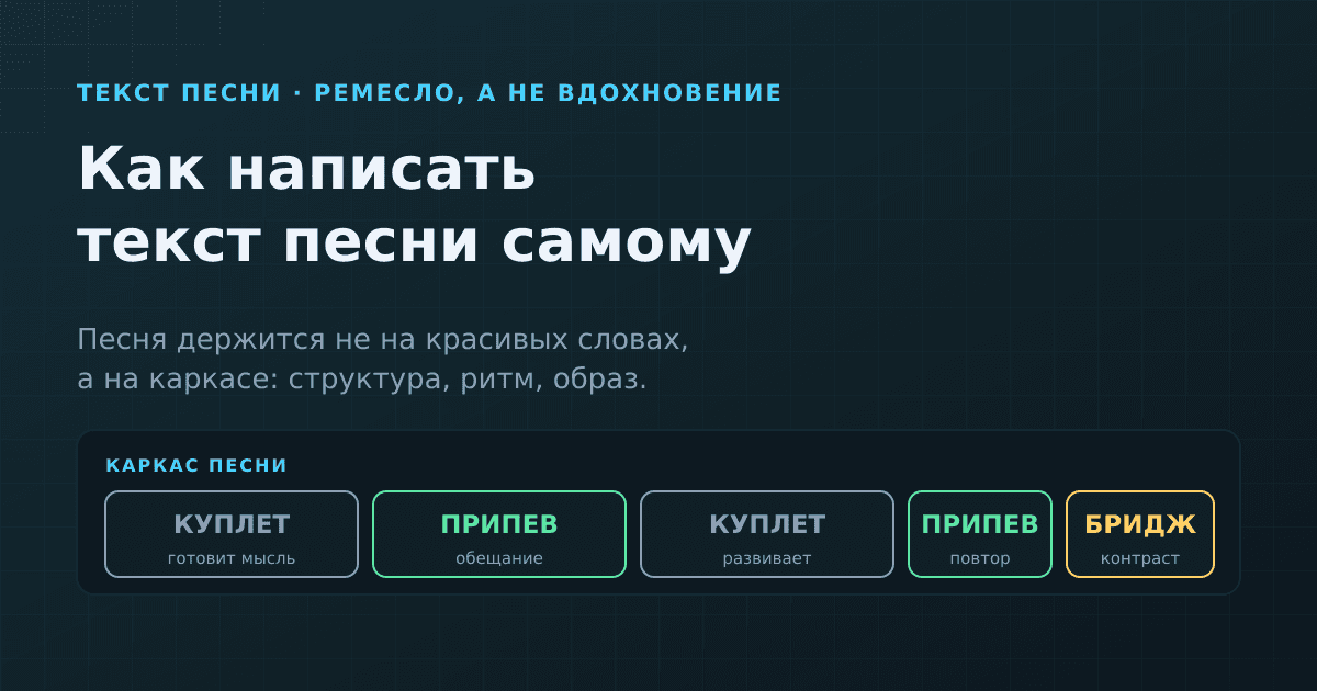 Как написать текст песни самому: структура, ритм и образ