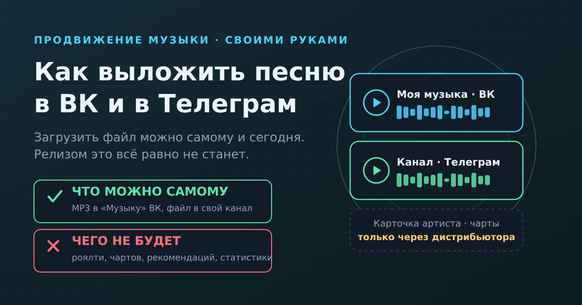 Как выложить песню в ВК и в Телеграм: что артист может сам