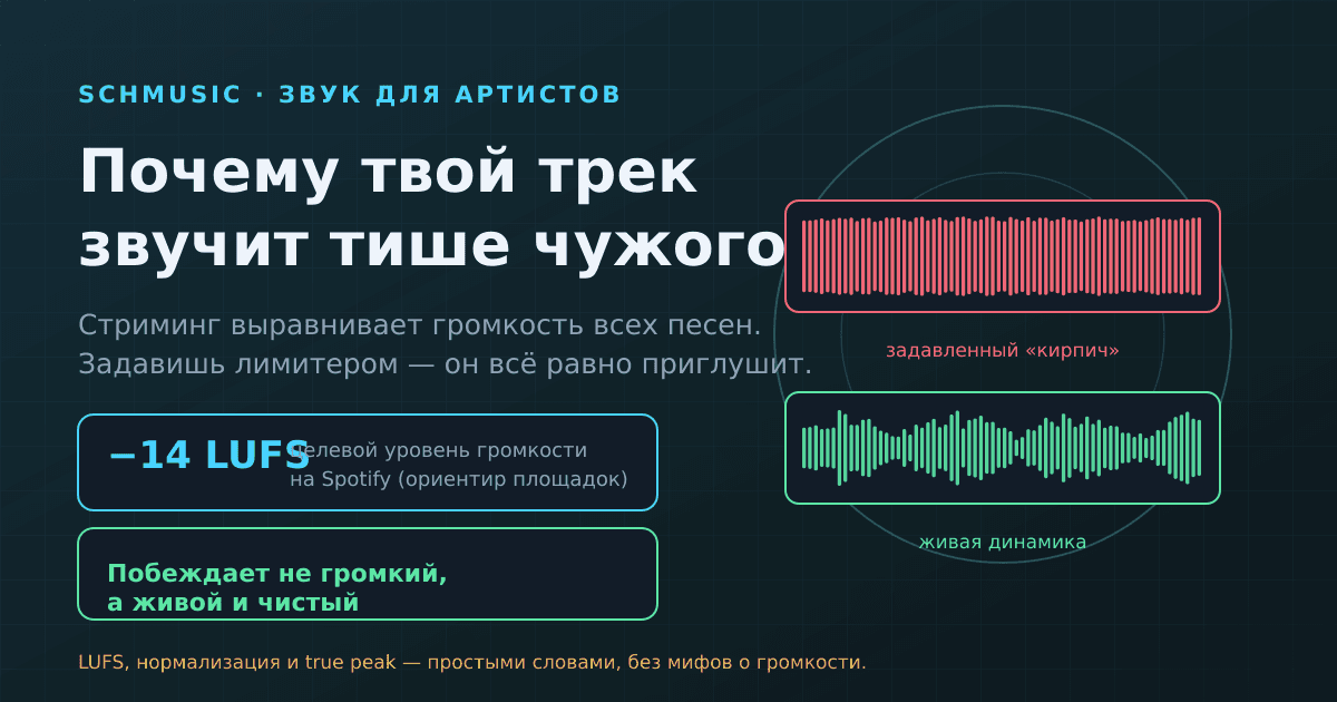 Почему твой трек на стриминге звучит тише чужого: LUFS и громкость