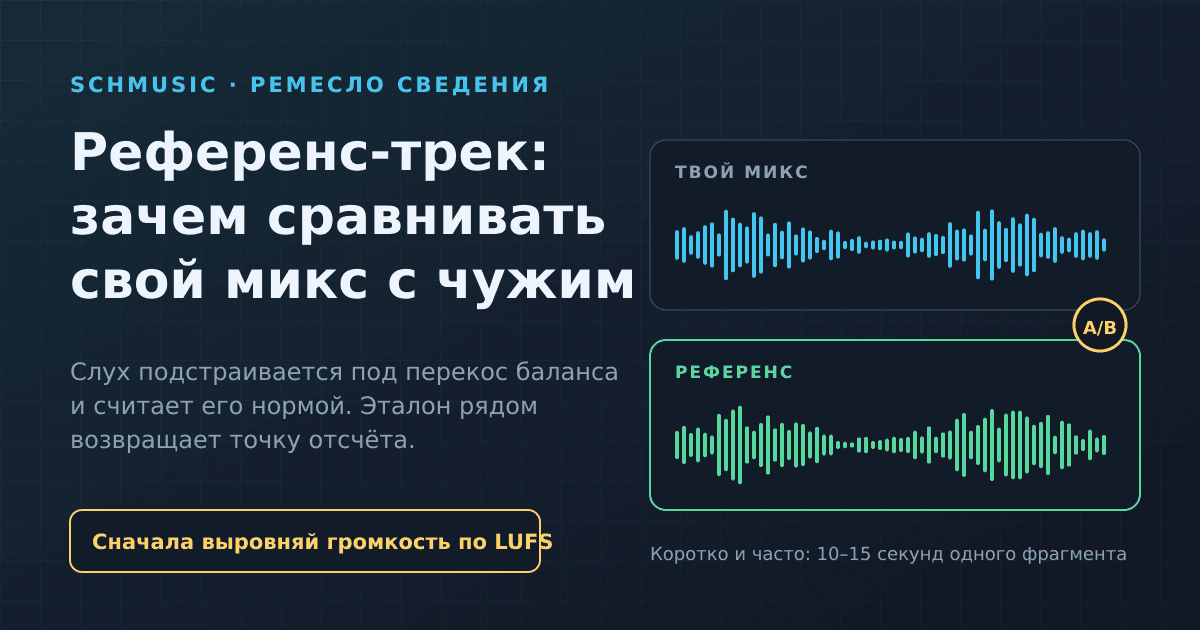 Референс-трек: зачем сравнивать свой микс с чужим и почему уши врут быстрее, чем кажется