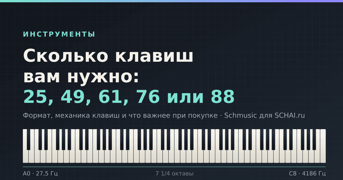 Сколько клавиш вам нужно: 25, 49, 61, 76 или 88