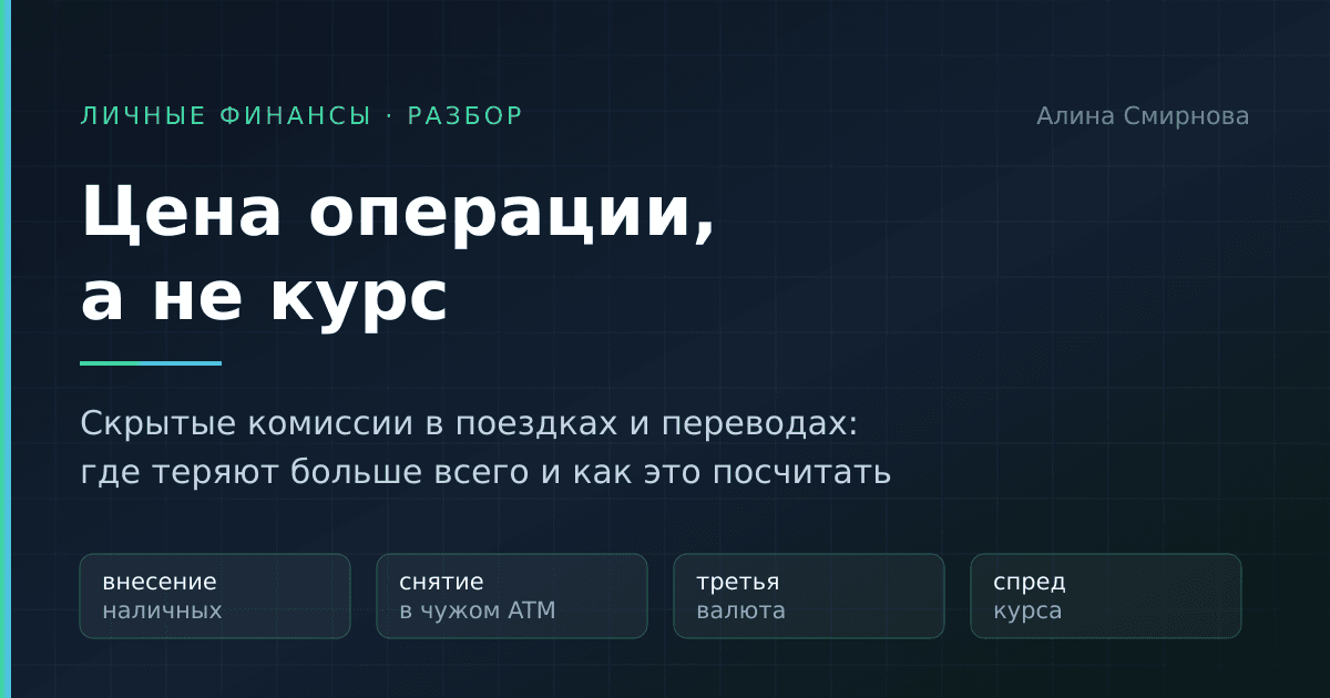 Цена операции, а не курс: где на деньгах теряют больше всего