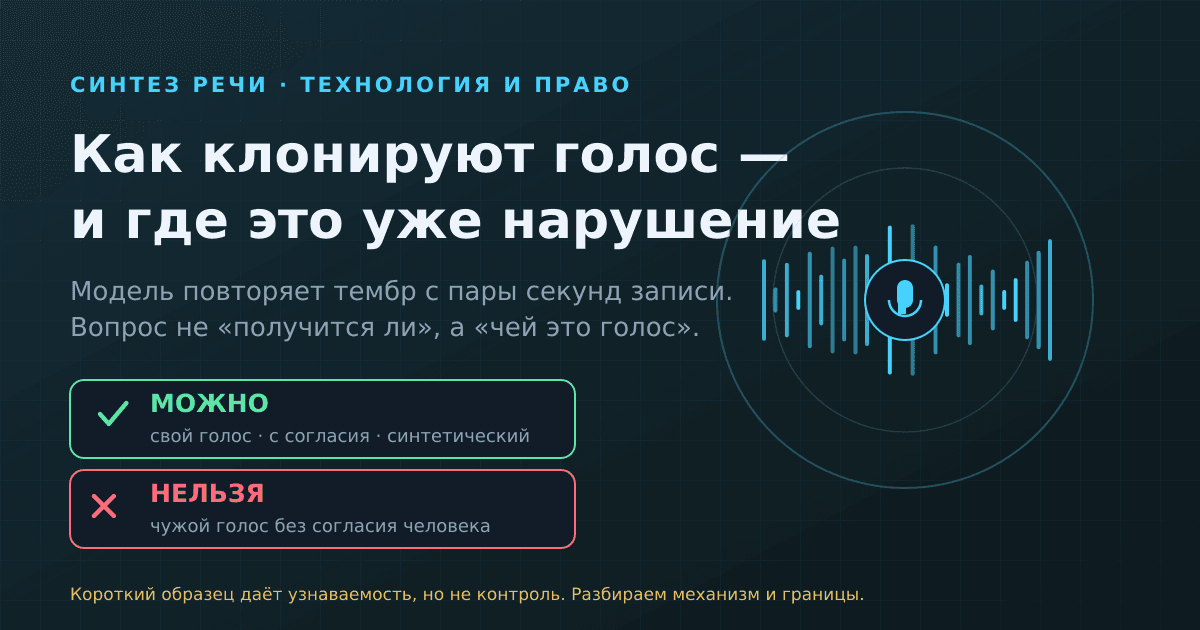 Как клонируют голос нейросети — и где это уже нарушение