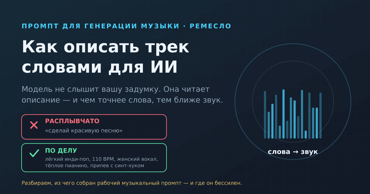 Как описать трек для нейросети: промпт, который даёт нужный звук