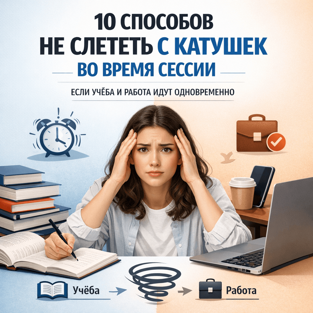 10 эффективных способов сохранить рассудок и баланс между учёбой и работой во время сессии