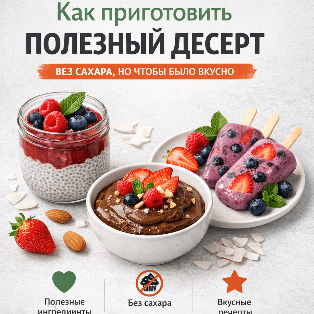 Полезный десерт без сахара: вкусные рецепты для вашего здоровья!