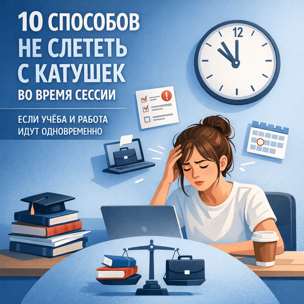 Сессия и работа одновременно: 10 способов дожить до каникул без выгорания