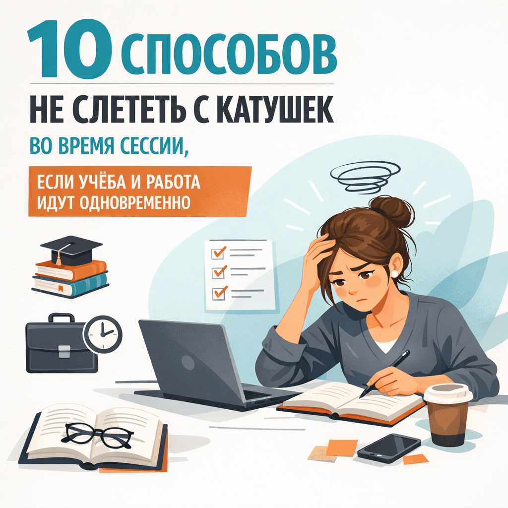 10 Эффективных Стратегий для Баланса: Как Пережить Сессию, Совмещая Учёбу и Работу
