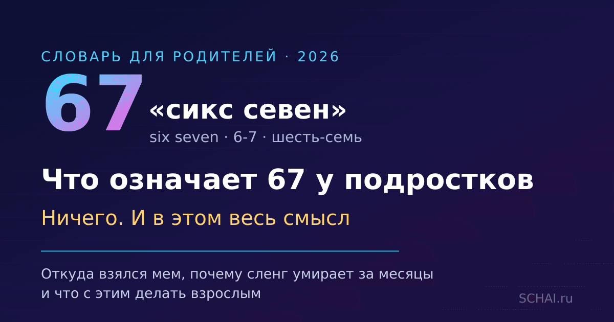 Что означает 67 у подростков: разбор мема «сикс севен» и словарь сленга 2026