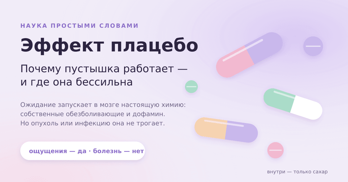 Эффект плацебо простыми словами: почему пустышка работает — и где она бессильна