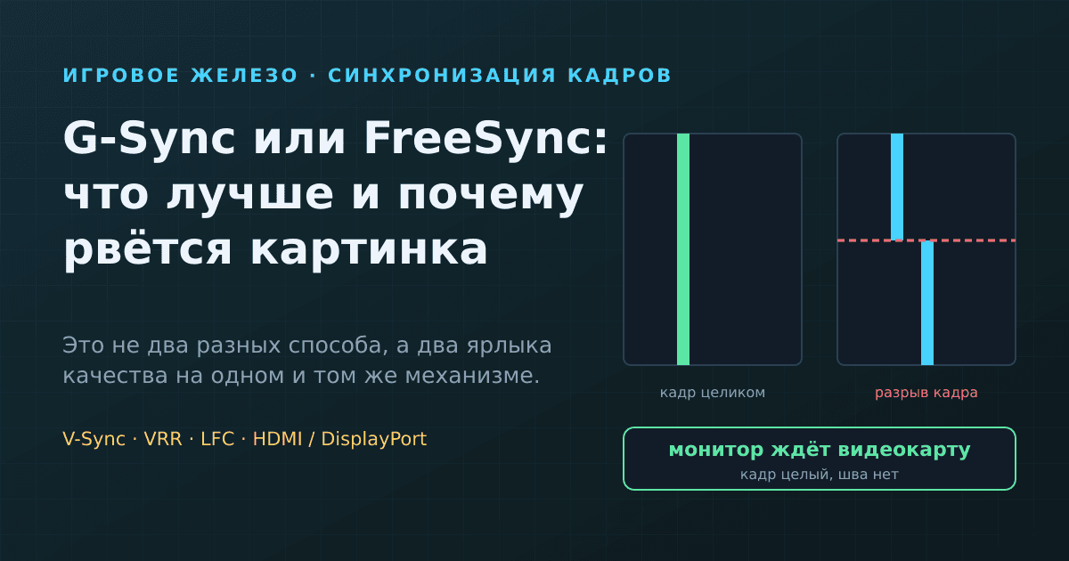 G-Sync или FreeSync: что лучше, что включать и почему рвётся картинка