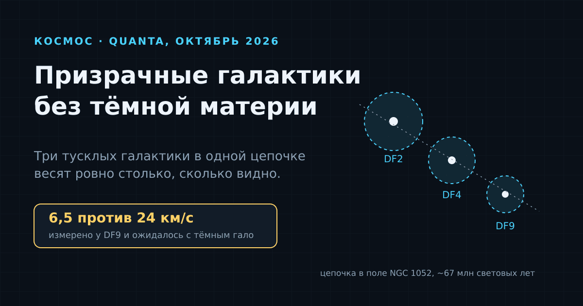 Галактики без тёмной материи: что нашли в «призрачной» цепочке DF2, DF4 и DF9