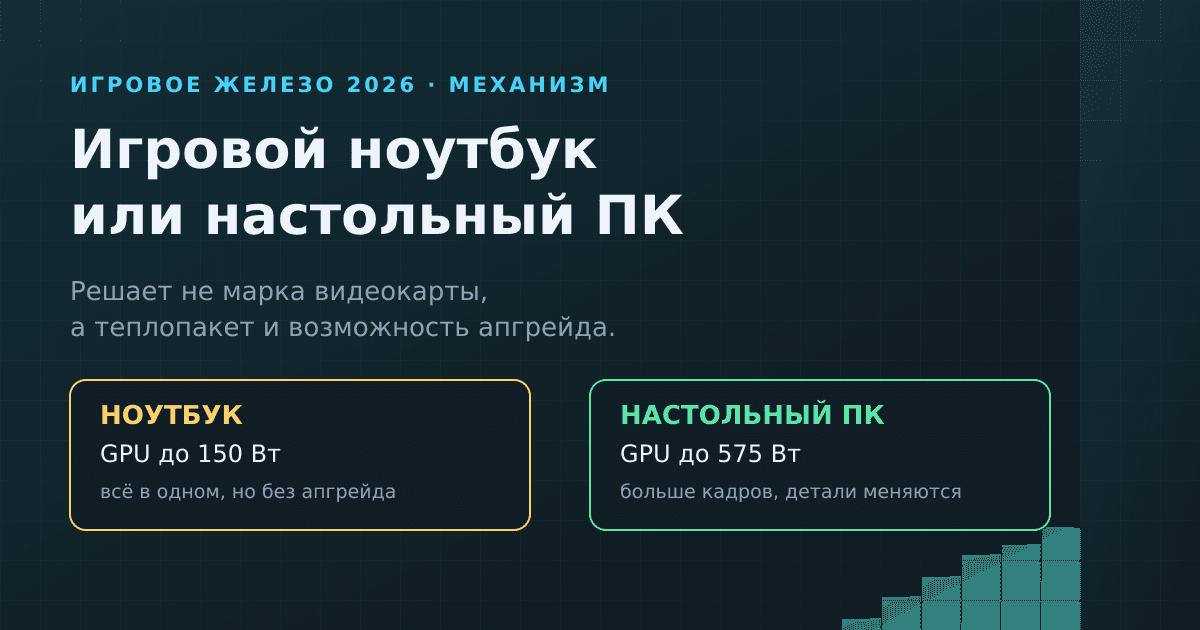 Игровой ноутбук или ПК в 2026: что выбрать и почему одна RTX — это две разные видеокарты