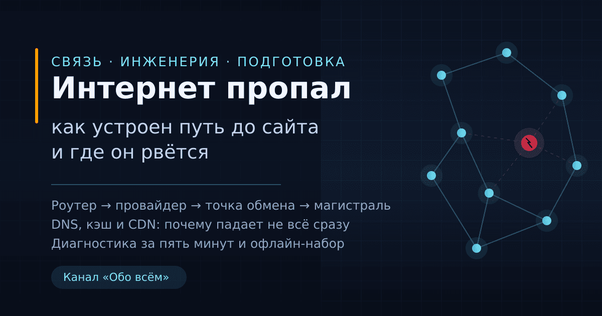 Интернет пропал: как устроен путь до сайта и где он рвётся