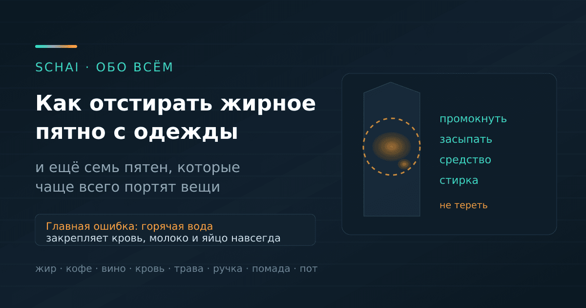 Как отстирать жирное пятно с одежды и не испортить вещь