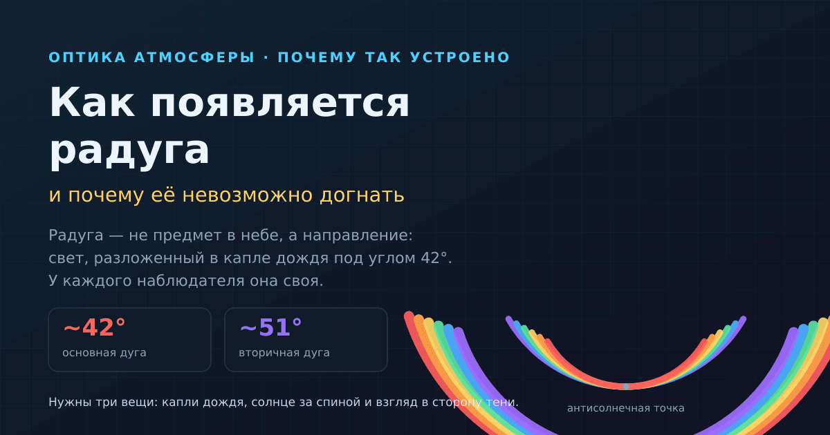 Как появляется радуга — и почему её невозможно догнать
