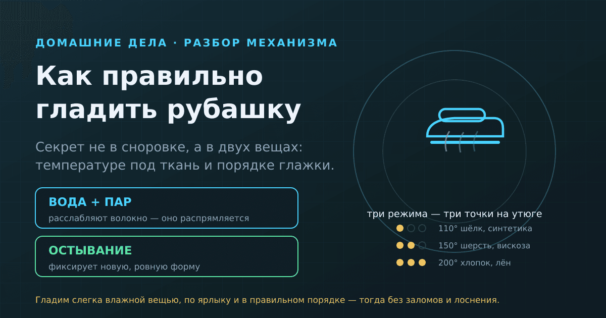 Как правильно гладить рубашку: порядок, температура и рукава