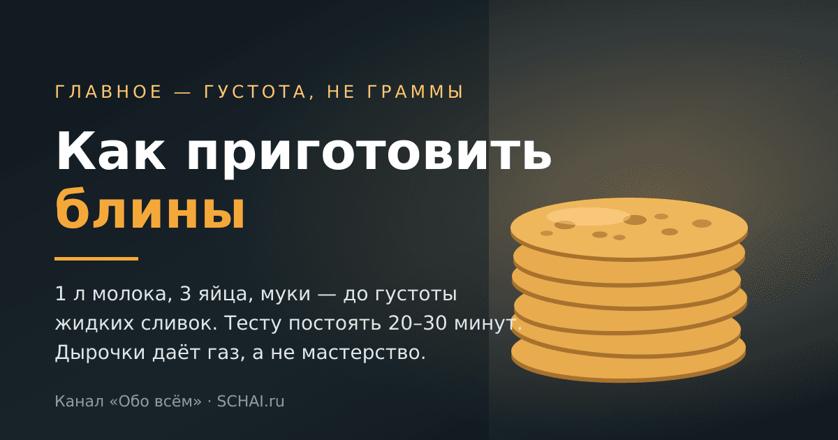 Как приготовить блины: пропорция теста, дырочки и почему первый блин комом