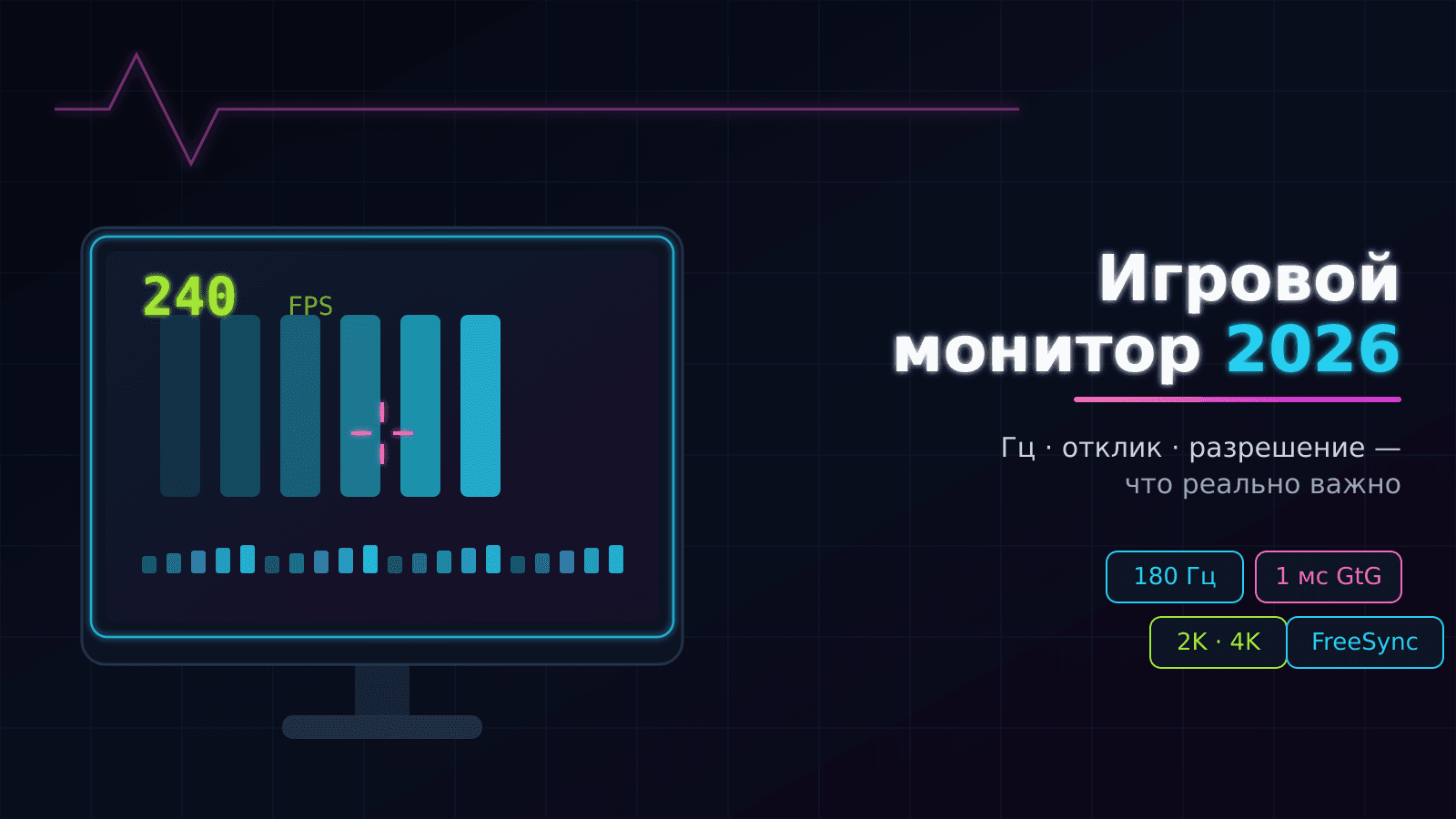 Как выбрать игровой монитор в 2026: частота, отклик, разрешение