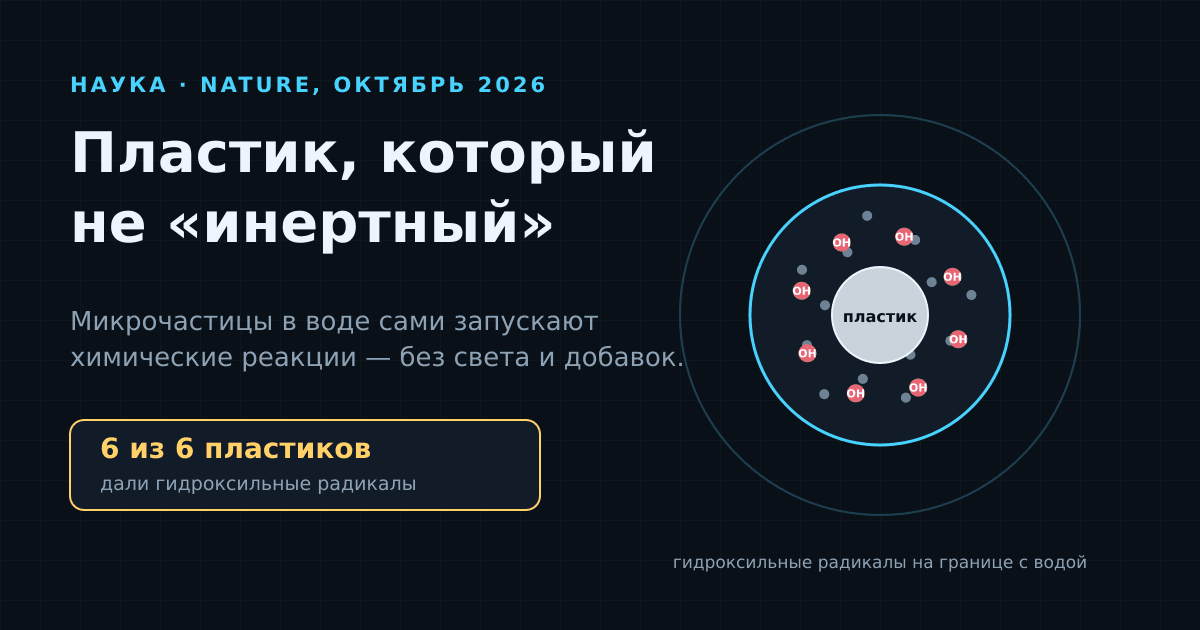 Микропластик в воде не инертен: как частицы сами рождают радикалы