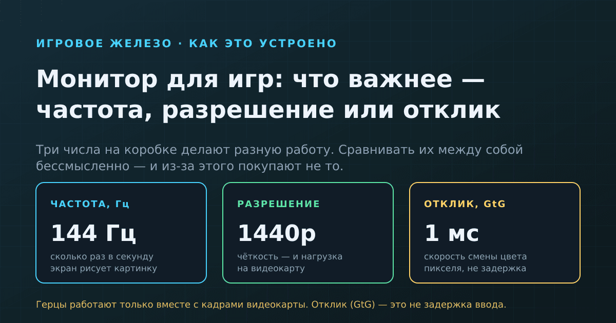 Монитор для игр: что важнее — частота, разрешение или отклик
