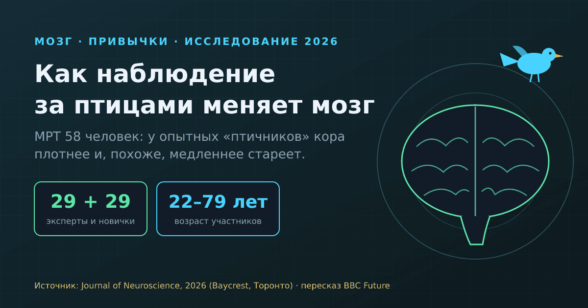 Как наблюдение за птицами меняет мозг — и что на самом деле доказали учёные