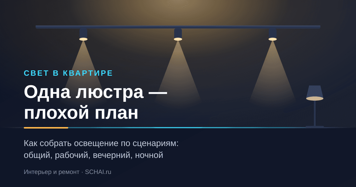 Одна люстра — плохой план: как собрать освещение по сценариям