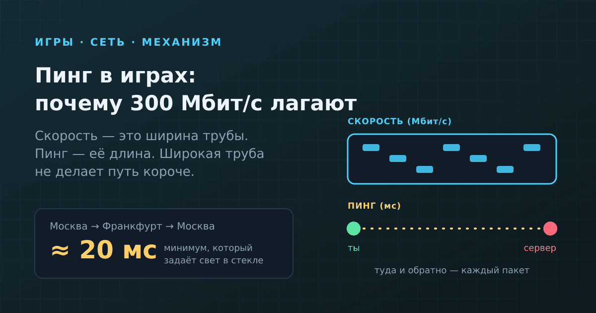 Пинг в играх: что это и почему при 300 Мбит/с всё равно лагает